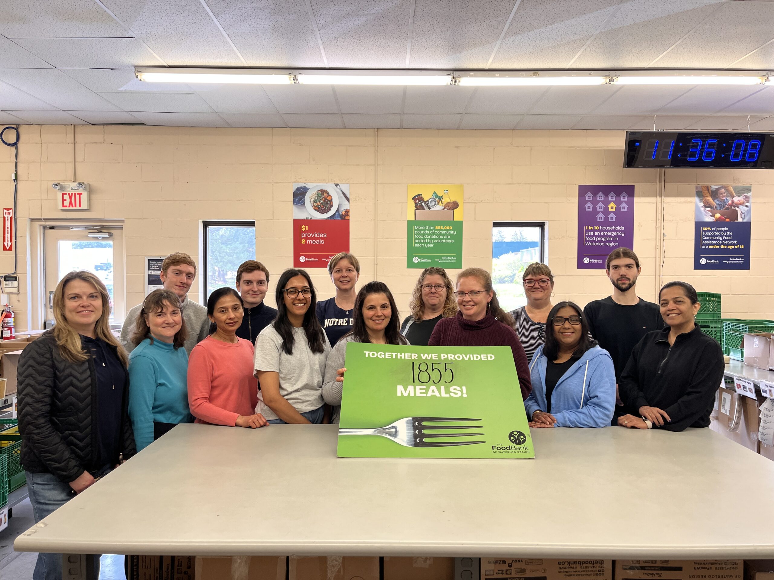 OpenText staff volunteering at The Food Bank.