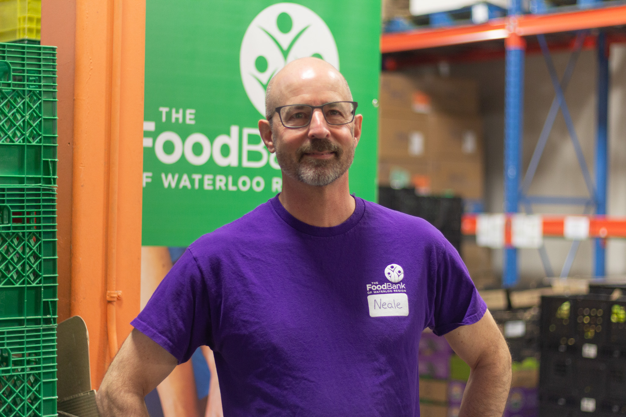 Neale at The Food Bank.