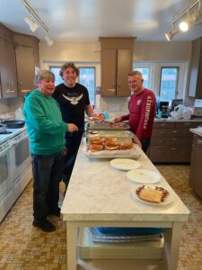 Volunteers preparing food at St. Matthews.