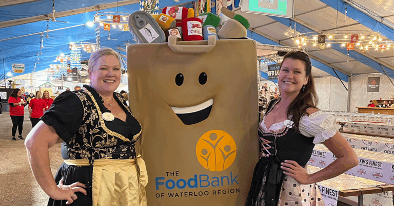 The Food Bank's mascot at Concordia Club.