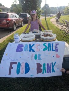 Ruby at her bake sale.