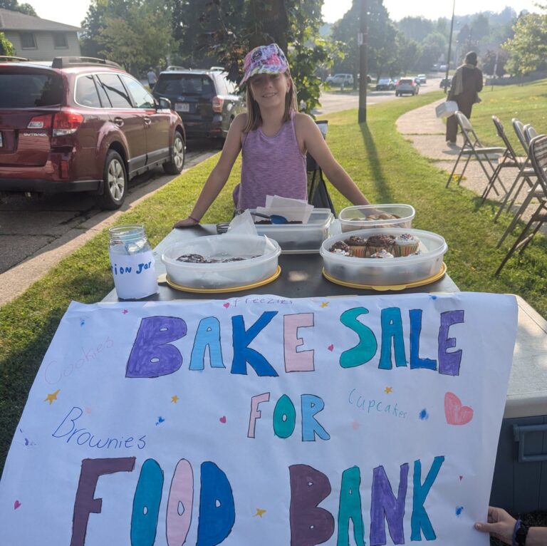 Ruby at her bake sale.