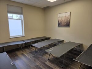 One of the rooms with cots.