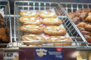 Decorated Holiday Smile Cookies.