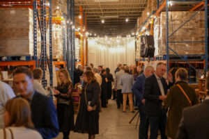 Guests enjoying the evening in the warehouse.
