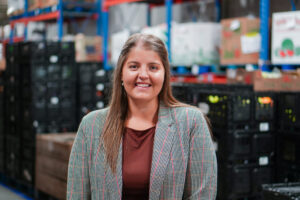 Emily Brown in The Food Bank’s distribution centre